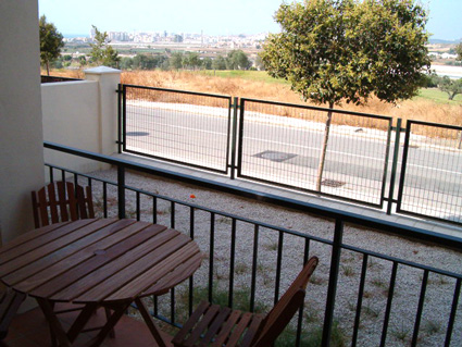 Terrace and view over golf course